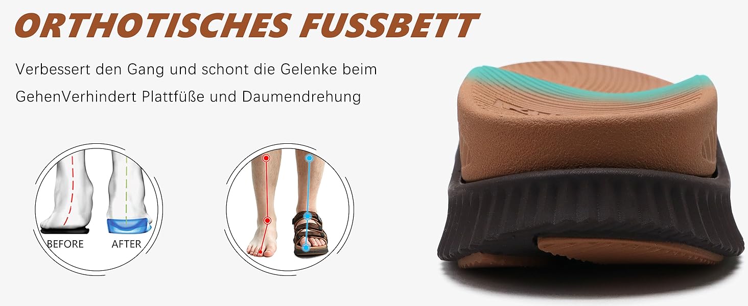 Чоловічі трекінгові сандалії KuaiLu: зручні, ортопедичні, для підтримки стопи при фасціїтусі, для активного відпочинку, літні, легкі, з відкритими пальцями, з регульованою застібкою-липучкою, розмір 48 EU, хакі-коричневі