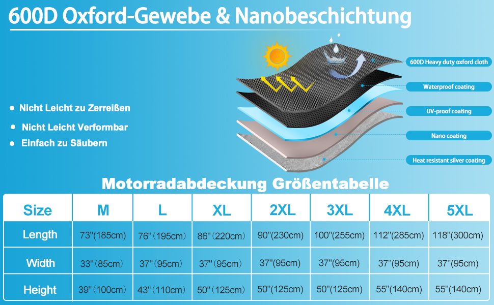 Мотоциклетний гараж Motorrad Garage Winterfest: захист від холоду та вологи, 600D Oxford, для зберігання мотоцикла, з вікном для номерного знаку, водонепроникний, з відбиваючими смугами, для використання на вулиці та в приміщенні (195x95x110 см)
