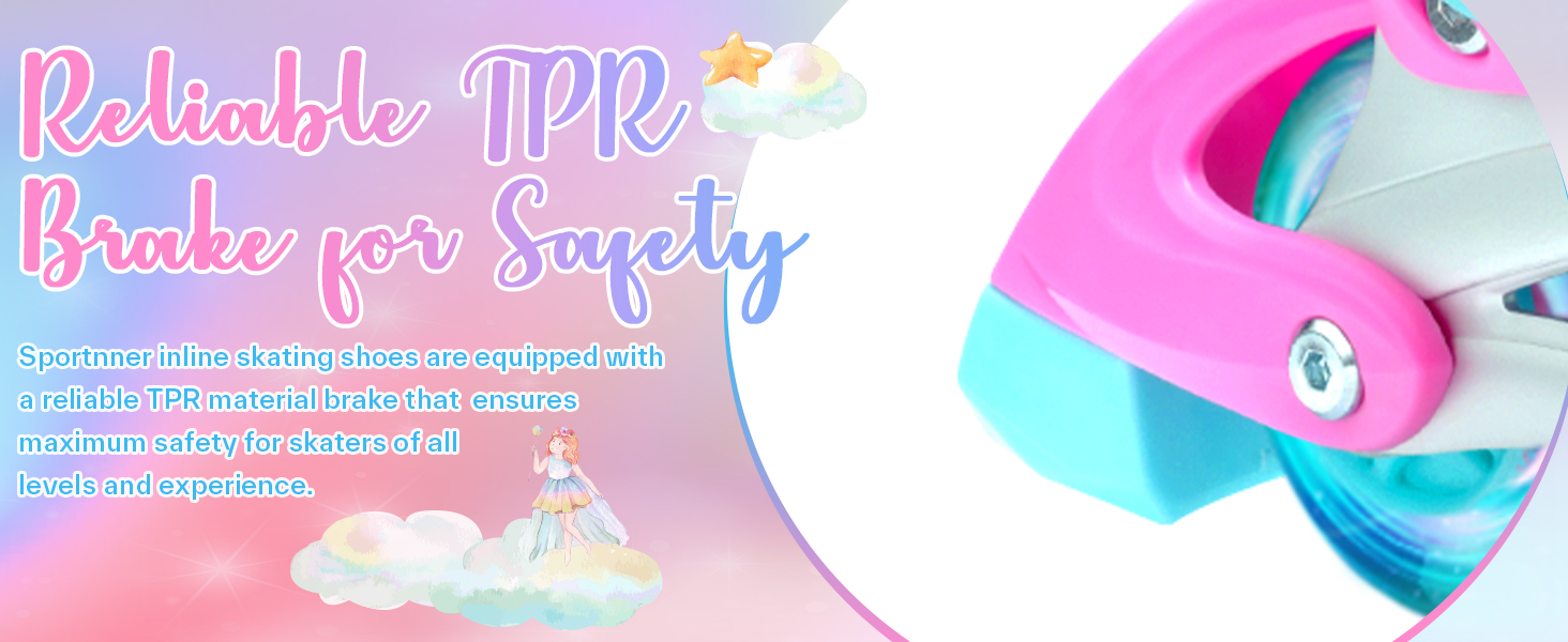 Дитячі ролики Sportneer з регулюванням 30-41, комплект з 6 захисниками та LED, рожевий, EU 34-37