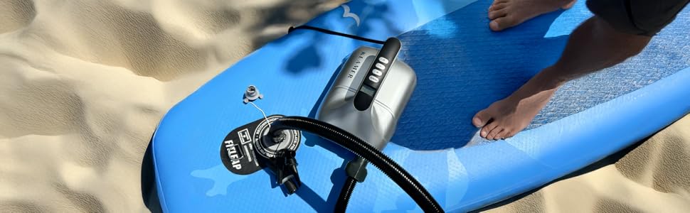 Електричний насос Fitleap для SUP, надувних матраців, каяків та ін. 12V, 20 PSI, 2-в-1 (надування/здування)