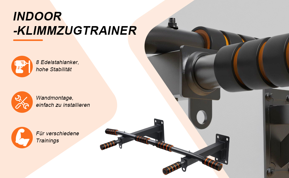 Стійка для підтягувань настінна, з 6 нековзними ручками, для дому, TRX, фітнесу та тренувань