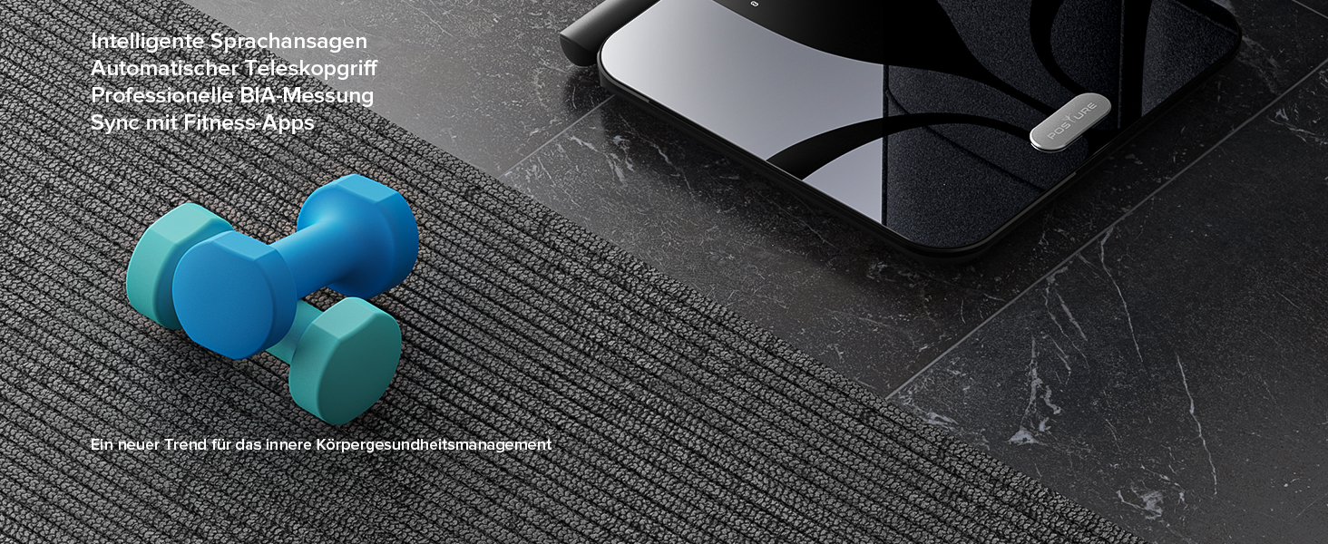 Вага для вимірювання складу тіла Posture, електронна вага для тіла з 8 електродами, вимірювання ваги, жиру, BMI та 28 показників тіла, LED-дисплей, чорний