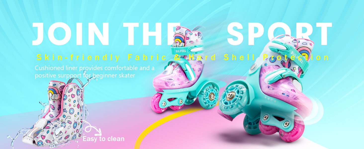 Дитячі ролики SULIFEEL з підсвічуванням для дівчаток та хлопчиків, регульовані, баланс, для початківців, розмір S (29-32 EU)
