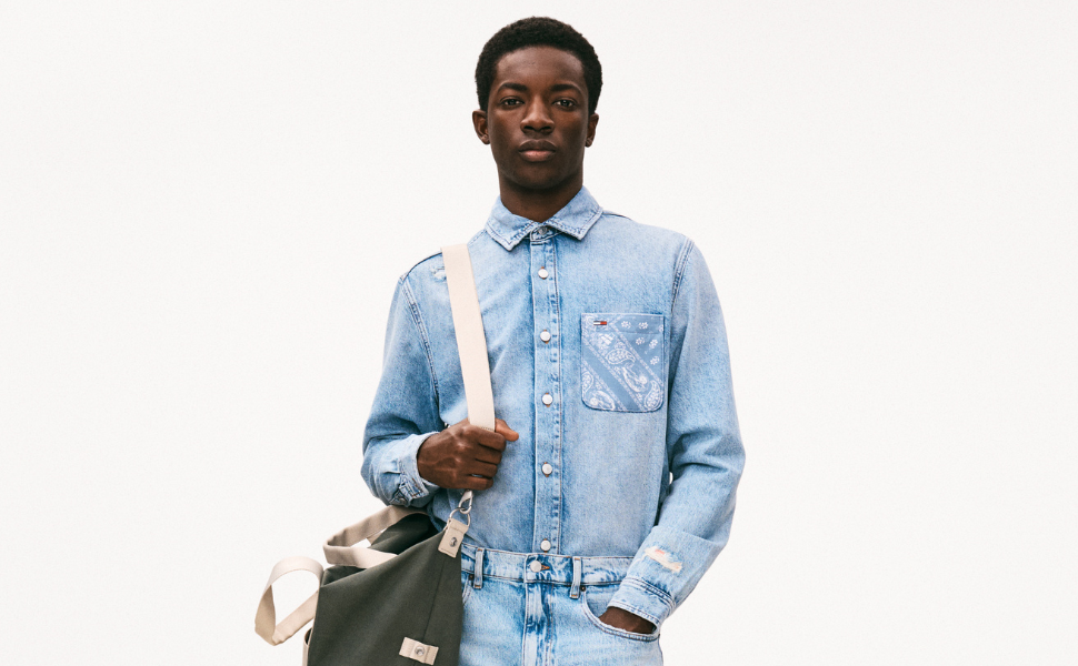 Футболка Tommy Jeans Runner Knitted чоловіча, чорна, 43 EU