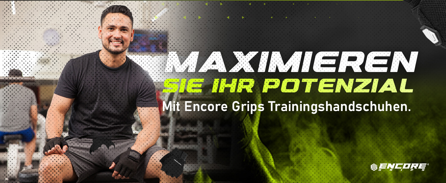 Рукавички для фітнесу Encore Grips® для чоловіків та жінок - тренувальні рукавички з підтримкою зап'ястя для силових тренувань, спортзал, бодібілдинг, велоспорт, тренування