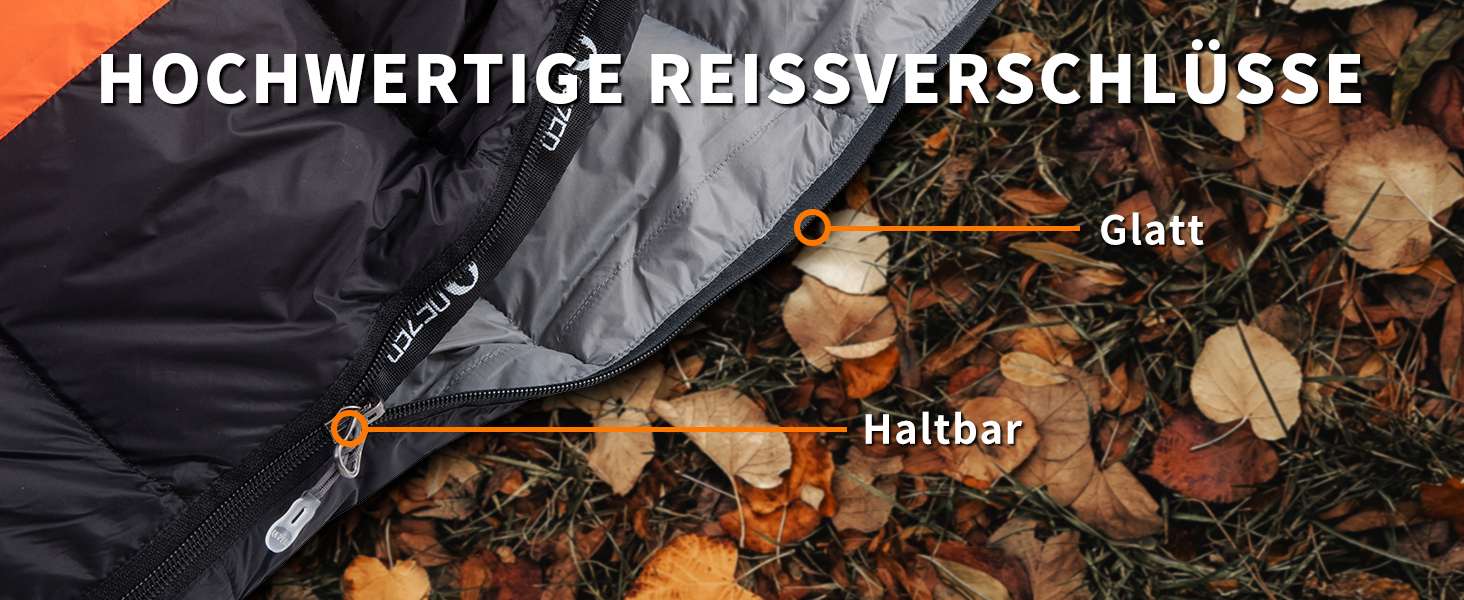 Сплячий мішок пуховий зимовий, 600FP+ преміум-пух, 12°C -24°C, легкий та теплий для 3-4 сезонів, кемпінг, трекінг, походи, оранжевий