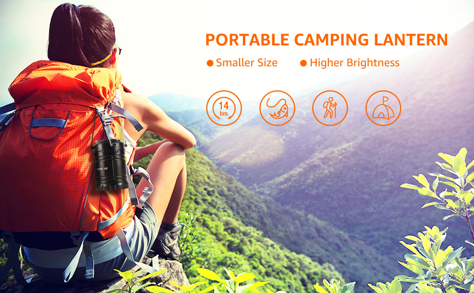 Набір з 4 шт. кемпінгових ліхтарів Lepro: складані, на батарейках, для намету, риболовлі, туризму, надзвичайних ситуацій