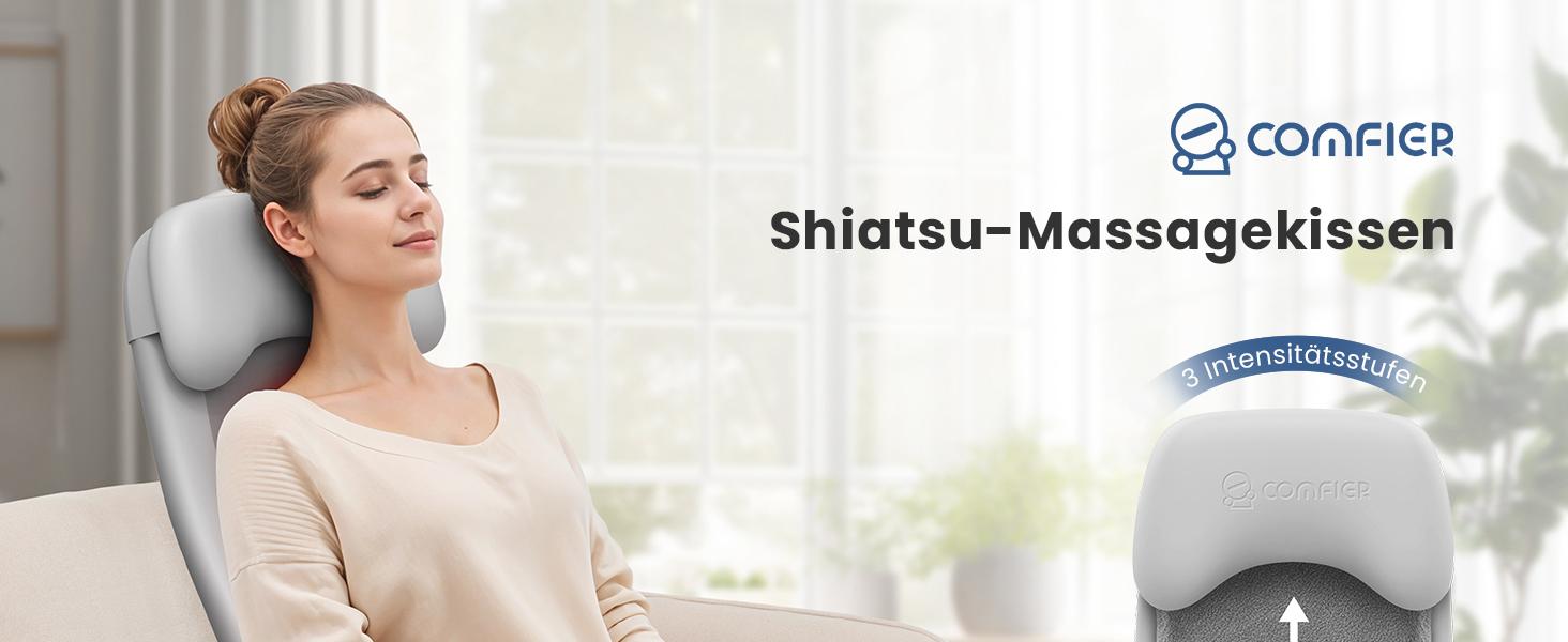 Крісло-масажер Comfier Shiatsu з підігрівом та функцією глибокого масажу, 2D/3D, для дому та офісу