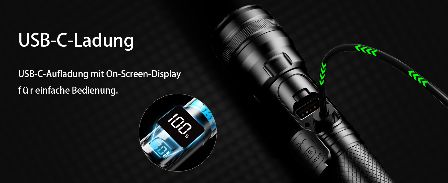 Тактична ліхтарик ASORT 990000 Lumen, USB, Zoom, IP67, 10 режимів, для дому, відпочинку, надзвичайних ситуацій