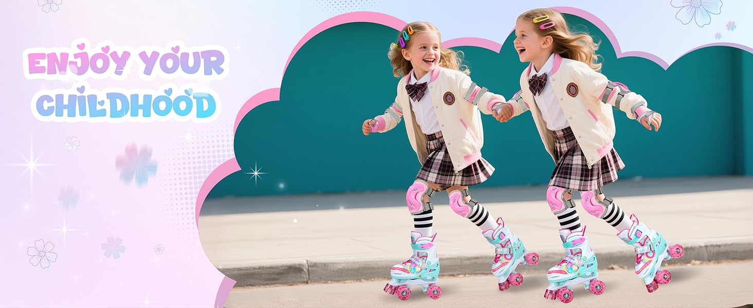 Роликові ковзани Sportneer для дітей з підсвіткою та захистом, розмір M (EU 33-36)