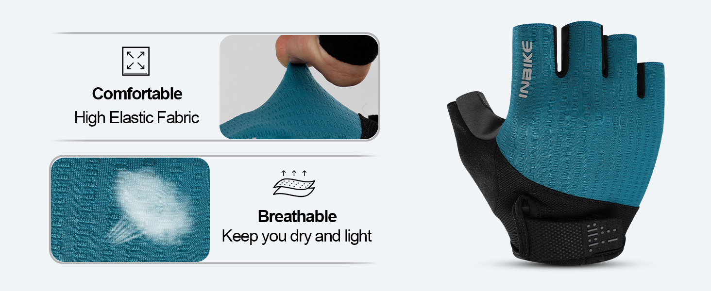 Велосипедні рукавички Inbike для чоловіків, напівпальцеві, літні, ударостійкі, еластичні, дихаючі, світловідбиваючі, зелені, розмір L