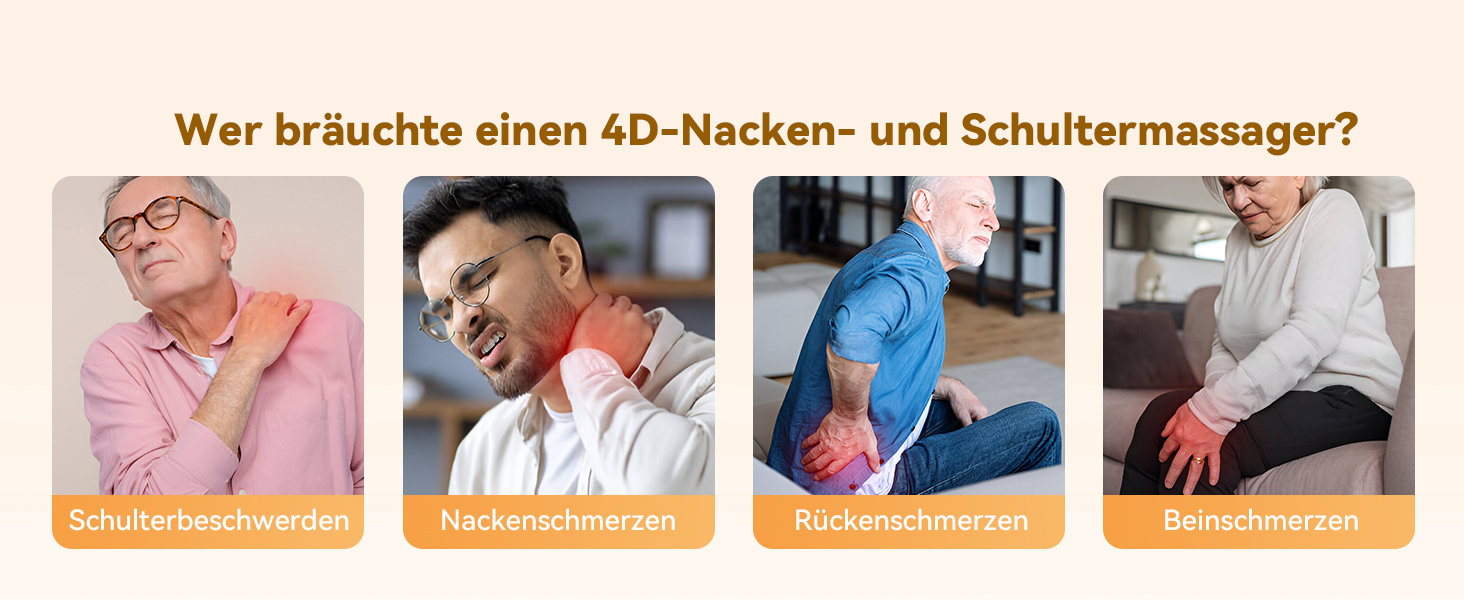 Масажер для шиї та плечей KNQZE® 4D Shiatsu бездротовий: глибокий масаж для зняття напруги в шиї, плечах та спині. Ідеальний подарунок для жінок, мам, тат.