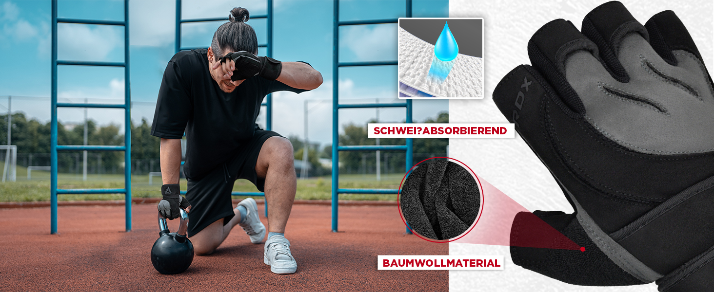 Фітнес рукавички RDX для чоловіків та жінок, рукавички для тренувань, силових вправ, захист зап'ястя, нековзкі, для залу, бодібілдингу, важкої атлетики, кроссфіту, підтягувань, силового спорту, сірі, XL