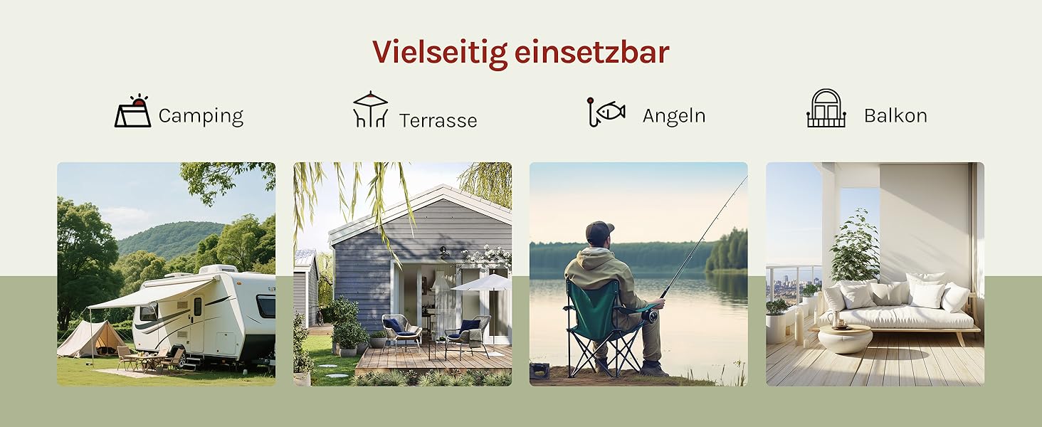 Стіл туристичний складний, садовий, для відпочинку, робочий, на балкон, регульована висота, Woltu®, алюміній, сталь, MDF, сірий