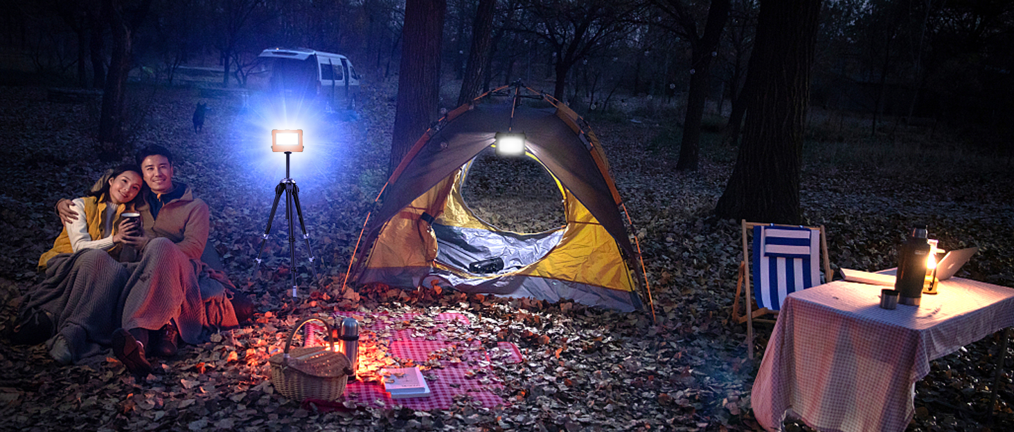 LED прожектор на акумуляторі CLV 200W, 20000mAh, IP66, вологостійкий, 4 режими, 2 рівні яскравості, для кемпінгу, USB, сонячна панель, для будівництва, жовтий