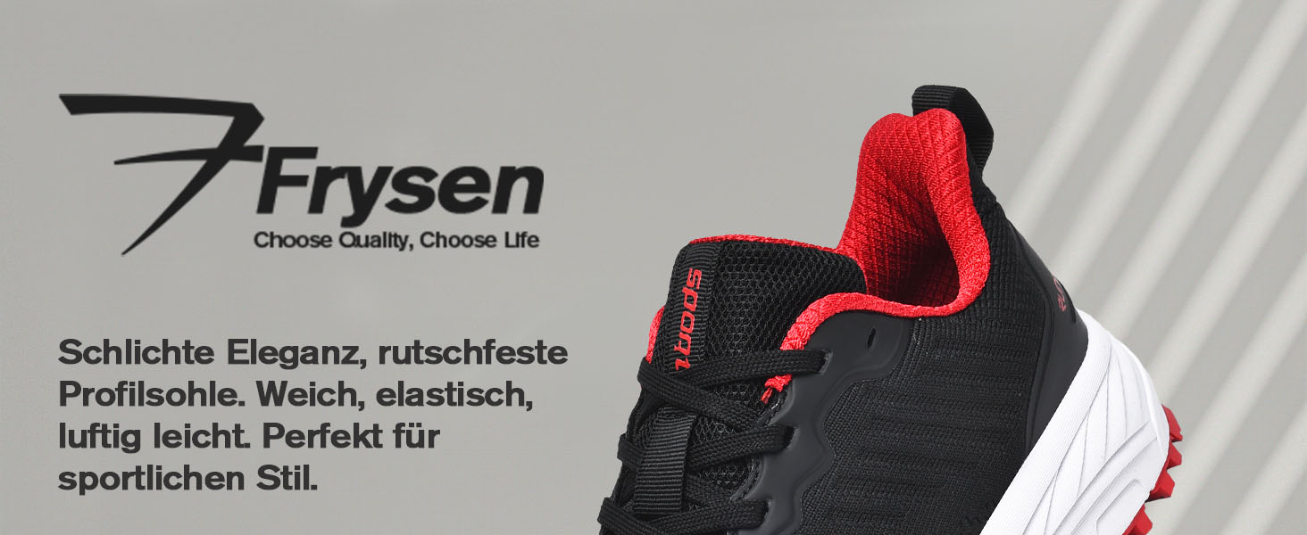 Кросівки для бігу та занять спортом Frysen: чоловічі та жіночі, легкі, дихаючі, чорно-червоні (36 EU)