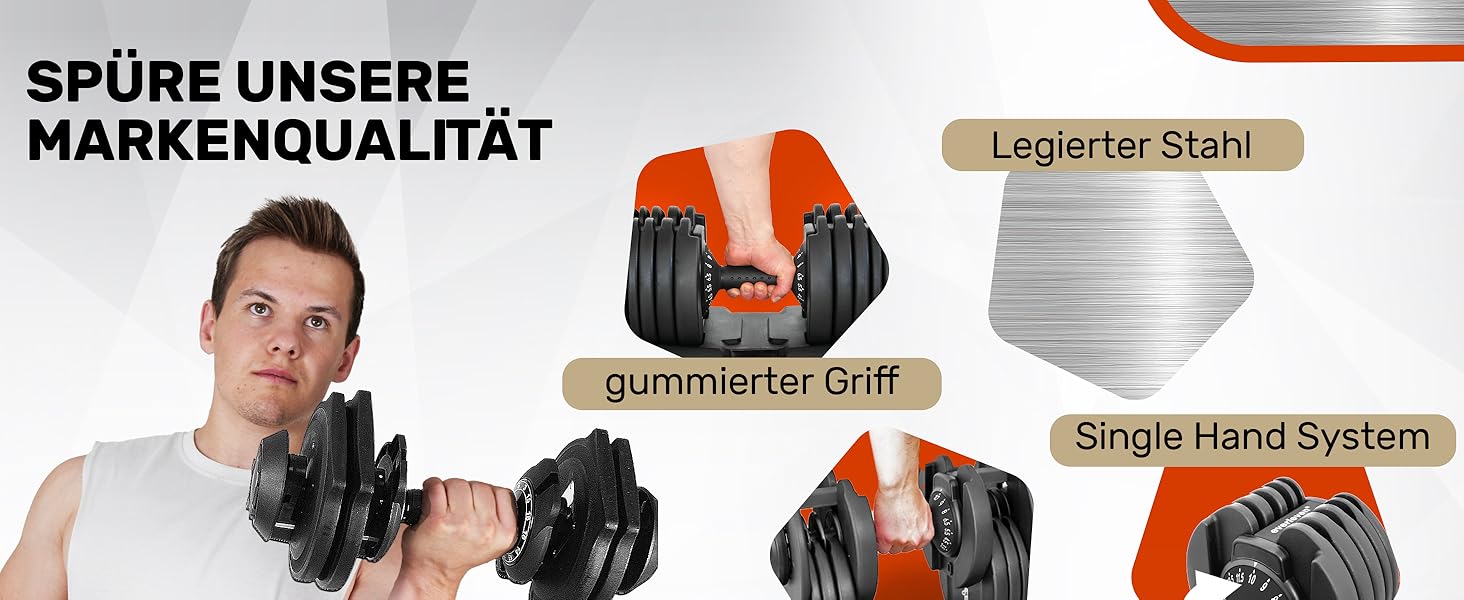 Регульовані гантелі | Набір 24 кг (5 шт.) | Регулювання ваги | Для дому та фітнесу