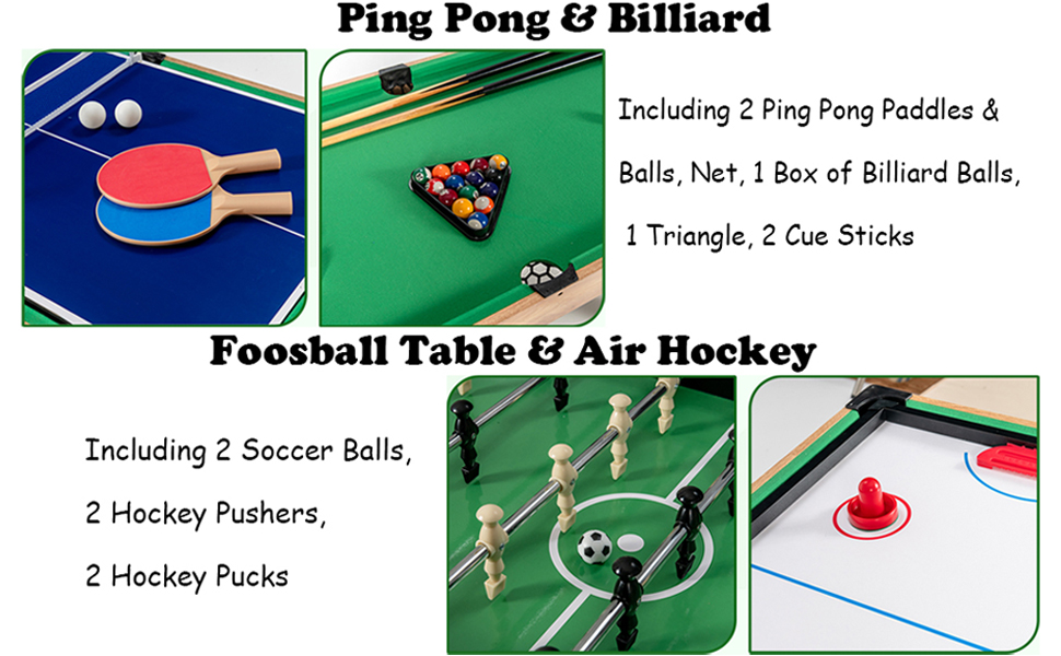 Дитячий ігровий стіл 4 в 1: футбол, хокей, більярд, теніс. Комбінований стіл для дітей та дорослих