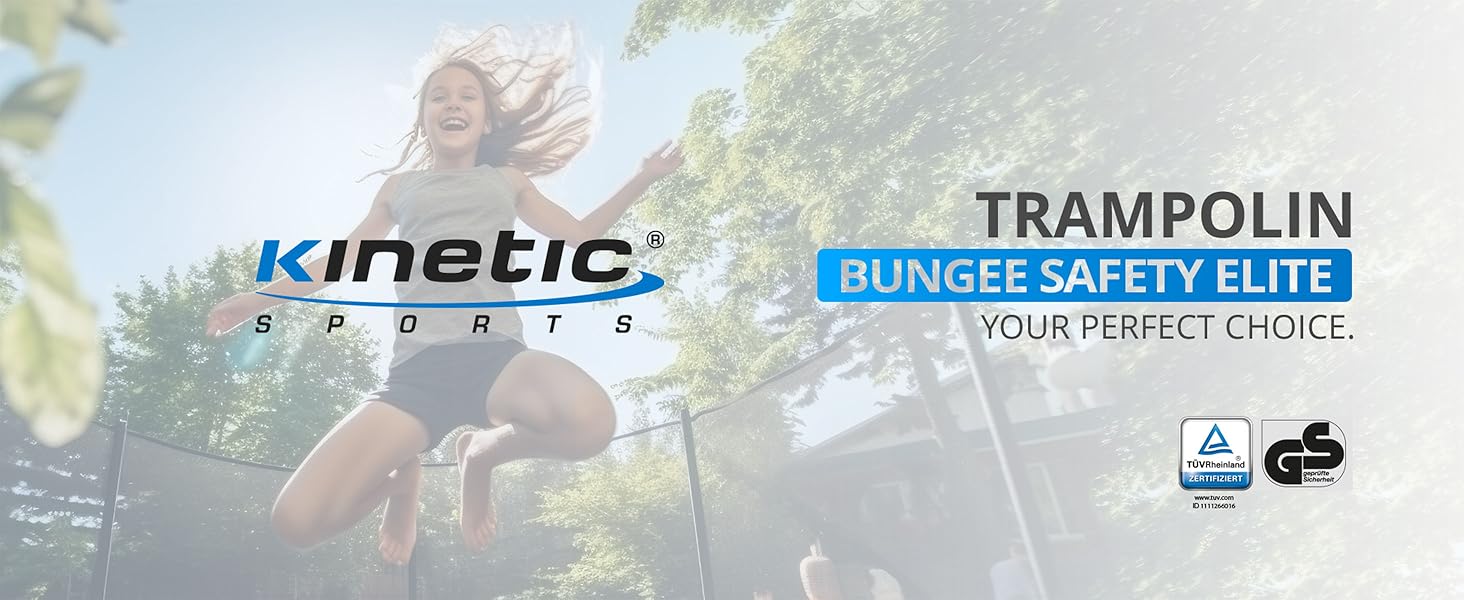 Трамплін KINETIC SPORTS 'Bungee Safety Elite' Ø 244/305/366 см - AirMAXX, для дітей та дорослих, Outdoor, зелений