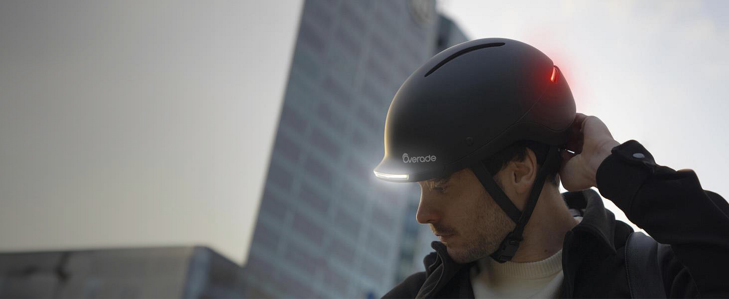 Life Helm від Overade: шолом для велосипеда та скутера з LED-підсвічуванням та пультом дистанційного керування, універсальний розмір, колір Slate Black