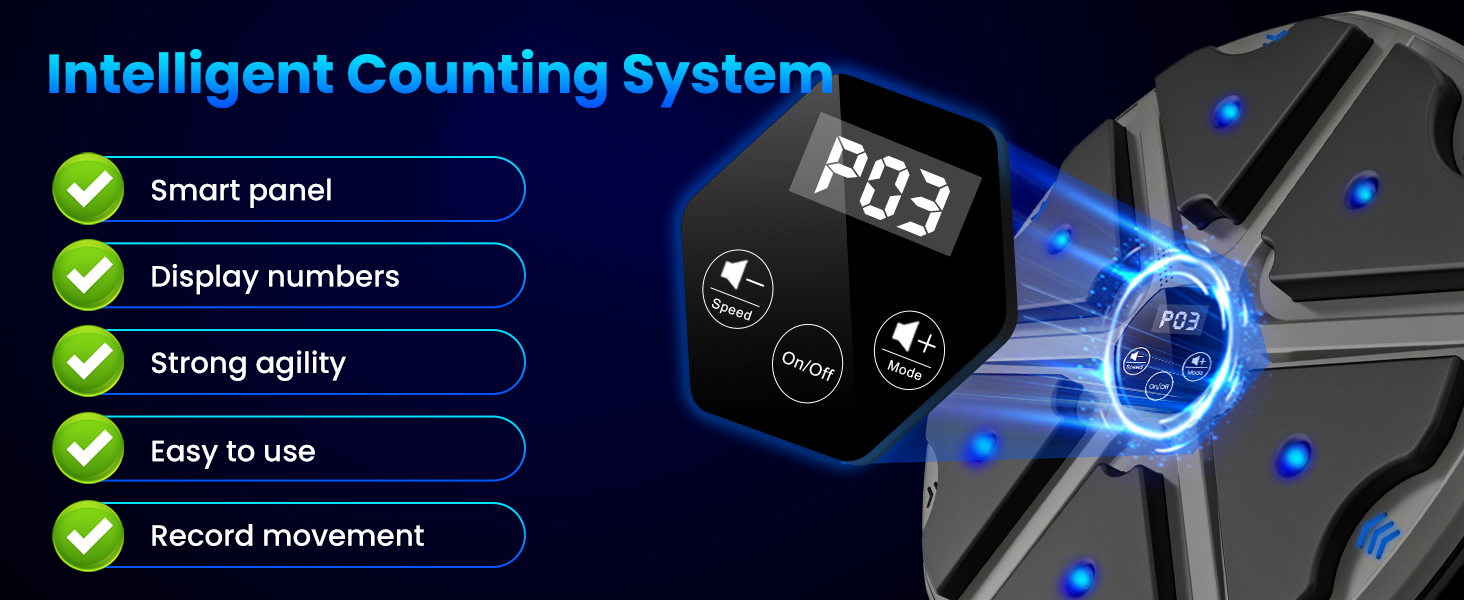 Музичний боксерський тренажер: електронна машина для ударів з Bluetooth, 9 режимів, лічильник ударів, для дорослих (сірий)