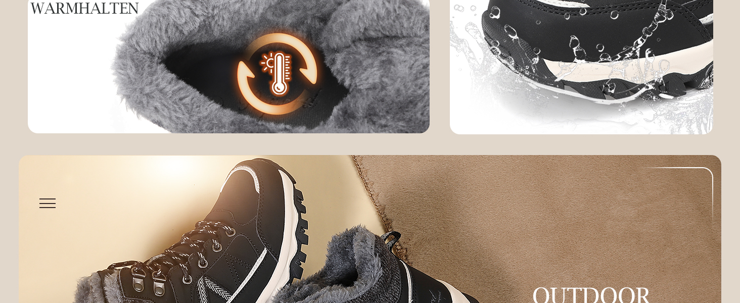 Жіночі зимові черевики, зимові чоботи, черевики для трекінгу, черевики для снігу, світло-бежевий, 36-41, EU 39