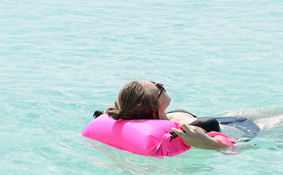 Надувна рятувальна жилетка Naturehike 18L з водонепроникним мішком для сухого зберігання, для плавання, триатлону, снорклінгу та рафтингу, ультралегка, флуоресцентний маджента