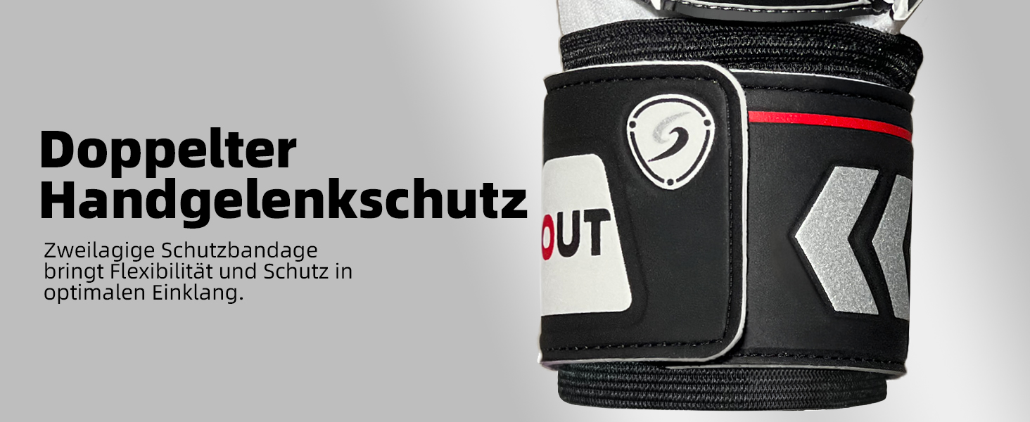 Воротарські рукавички Sportout з Fingersave, 4 мм латекс, для дітей, підлітків та дорослих, чорний, розмір 9