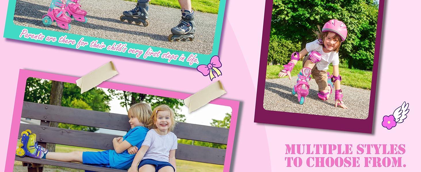 Дитячі ролики Kinder Einhorn для дівчаток та хлопчиків, з підсвічуванням, регульовані, 4 розміри, для початківців, подарунок