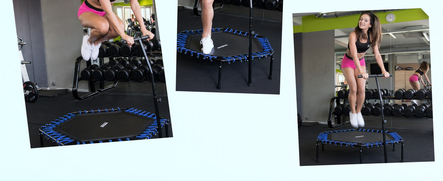 Міні-трамплін Neo-Sport для дому та вулиці, діаметр 127 см, до 100 кг, з регульованим руків'ям