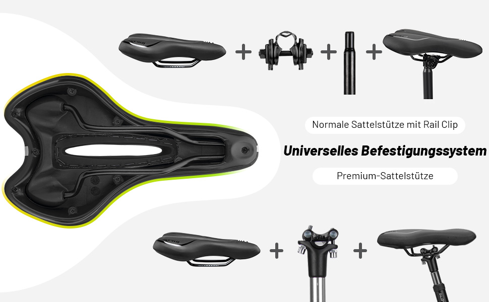 Велосипедне сідло LERWAY для MTB, шосе, BMX: чорне, зручне, з PU-шкіри, водонепроникне, з отвором, світловідбиваюче