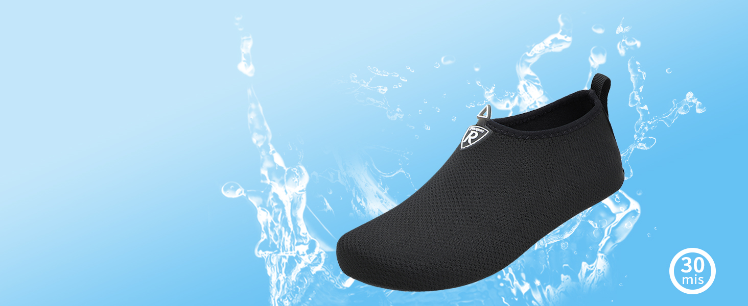 Чоловічі та жіночі аквашузи Raqua для плавання та відпочинку на пляжі, розмір 34-47, чорний (EU Bd104)