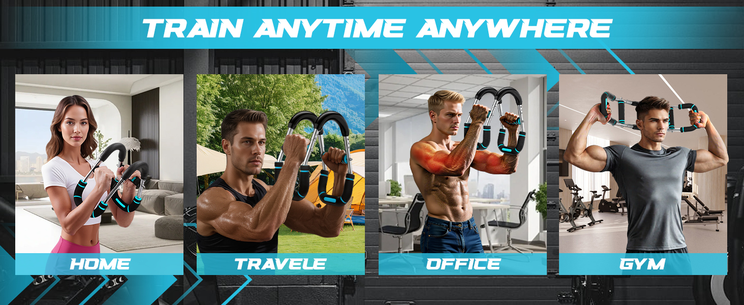 Тренування рук Twister з 6 рівнями (30-50 кг/30-150 lbs), портативний тренажер для грудних м'язів зі знімним дизайном - тренажер для грудей чоловіків для дому, офісу та подорожей, червоний 30-100 lbs, 4Spring (синій 40-100 lbs)