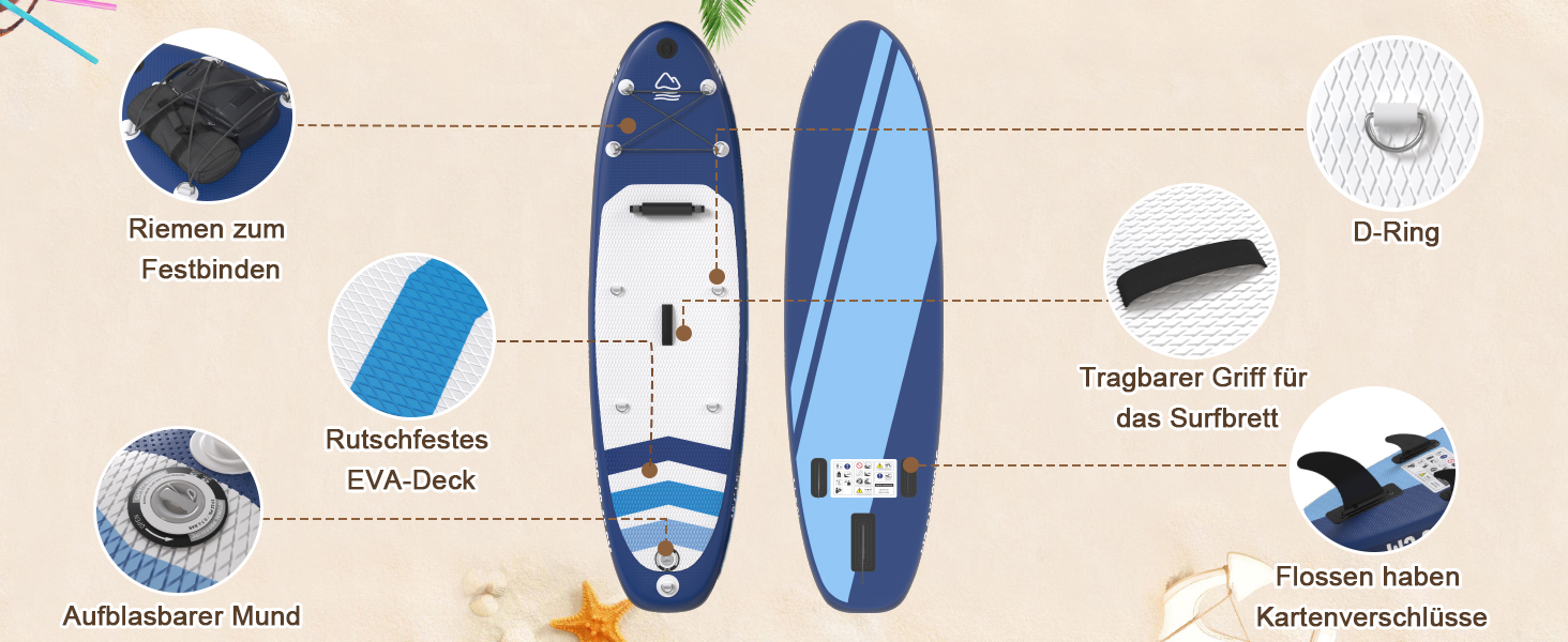 Надувний SUP Борд JUMMICO 330x80x15 см - 2-в-1 з каяком, веслом та аксесуарами (до 160 кг), для серфінгу, риболовлі, йоги, зелений/темно-синій