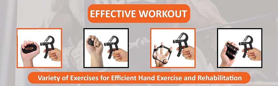 Набір для тренування хватки та зміцнення рук, 5 шт. - тренажер зап'ястя, м'яч, тренажери пальців, для підтримки зап'ястя