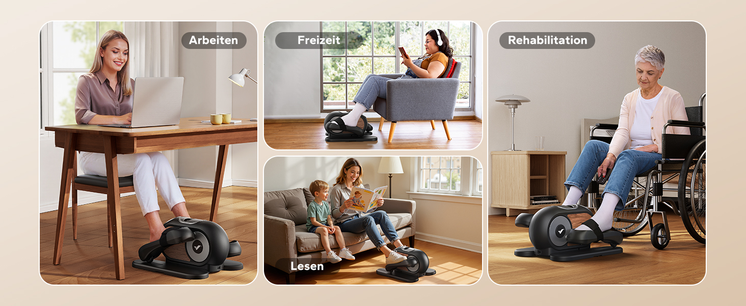 MERACH Міні електричний крос-тренажер під стіл з пульт, дисплей, неслизьке покриття, 12 швидкостей, тихий та портативний для дому, для дорослих та літніх людей (чорний) E32-2024