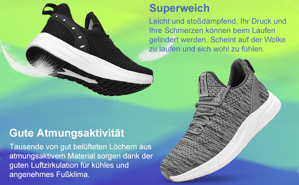 Жіночі кросівки Feethit для бігу та фітнесу. Легкі, дихаючі, з гумовою підошвою. Білі та чорні, розмір 38 EU