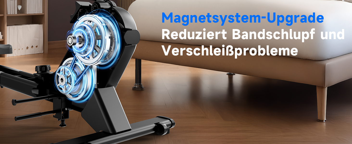 Гребний тренажер CHAOKE для дому, 2026 року, тихий магнітний, сумісний з додатком, 16 рівнів опору, покращені подвійні рейки, витримує до 160 кг (колір: коричневий)