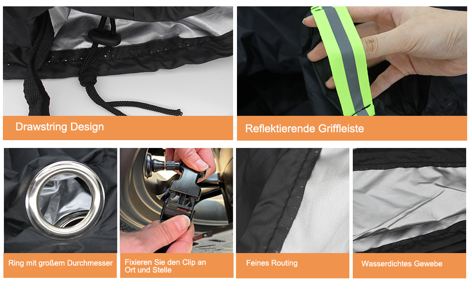 Водонепроникний чохол для мотоцикла та скутера XXXL, захисна накривна тканина 420D Oxford для вулиці, 265x105x133 см