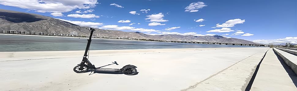 Самокат міський Cityroller з великими колесами PU 200x50мм, амортизаторами ABEC-9, складаний, регульована висота, для дорослих та дітей, чорний