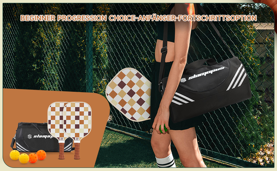 Набір для піклболу: ракетки (2 шт.), м'ячі (2 внутр., 2 зовн.), сумка | Графіт та скловолокно | Для початківців