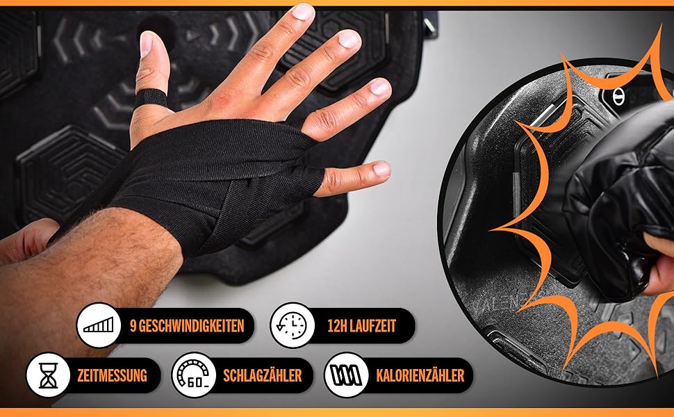 Музична бокс-машина VALENESS® – Smart бокс з музикою та LED, бокс-автомат для стіни, комплект з боксерськими рукавичками. Ідеальне тренування боксу вдома для дітей та дорослих (ручна музична бокс-машина)