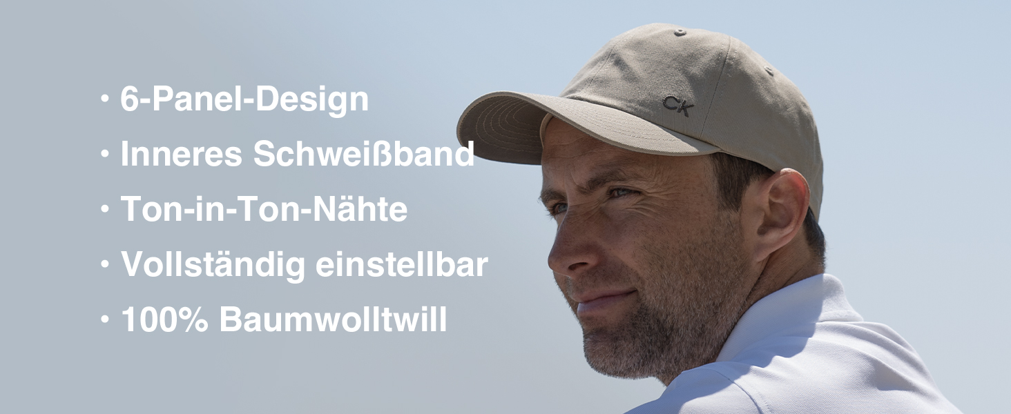 Чоловіча класична кепка Calvin Klein з регульованим розміром, 6-панельна, бавовна, чорна (один розмір)