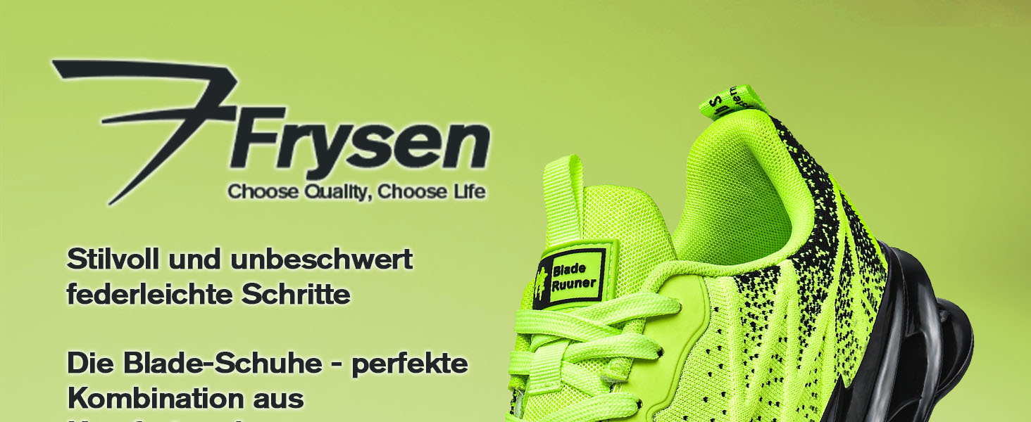 Кросівки Frysen Herren/Damen для бігу та фітнесу, дихаючі, зелені, розмір 39 EU