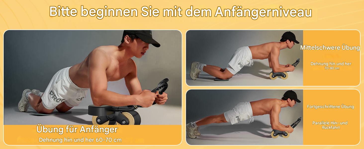 Ролик для пресу з пружиною та таймером – автоматичний ролик для пресу з підставкою для ліктів та подвійними колесами – для тренування пресу та планки – фітнес-обладнання для дому (до 150 кг)