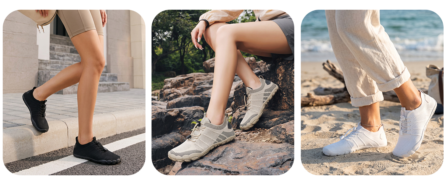 Взуття для бігу та пляжу IceUnicorn Zehenschuhe (37 EU, бежеве) - унісекс, широка модель для трейлраннінгу, аквашузи