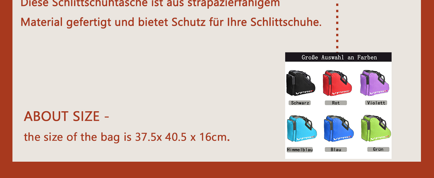 Сумка для ковзанів VPRO: для ковзанярства на льоду та роликів, з ремінцем та блискавкою, для дітей та дорослих