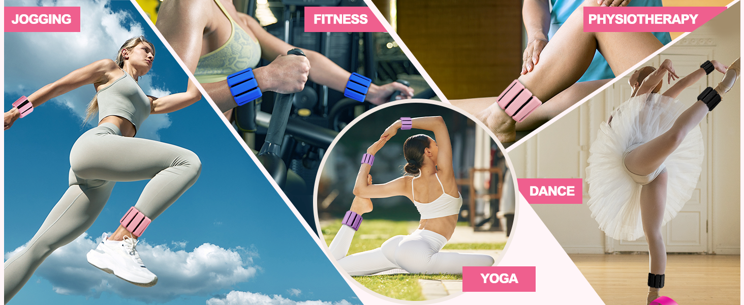 Набір фітнес-ваги для ніг та рук (2 шт., по 0,5 кг) - ваги-манжети для рук, ніг, 1 кг, регульовані. Підходять для фітнесу, йоги, пілатесу, аеробіки, ходьби, плавання. Чорний колір.