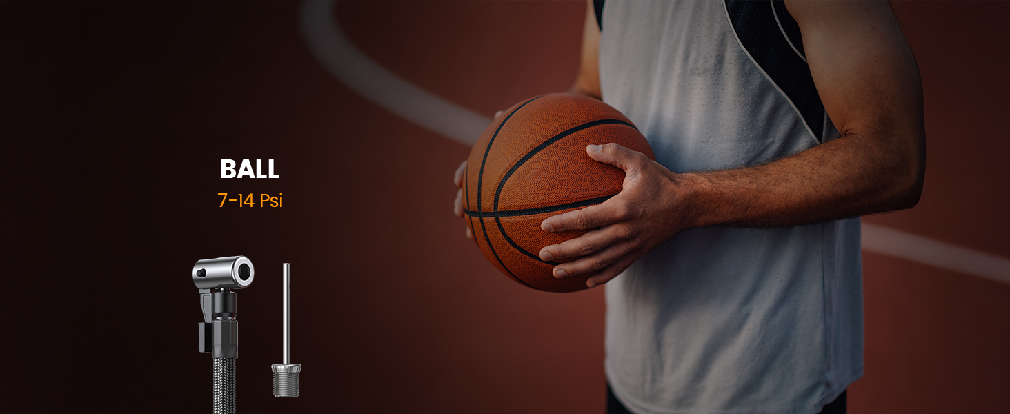 Електрична повітряна помпа Lamicall з акумулятором для велосипеда, авто, мото - 150 PSI, компресор з цифровим манометром та Powerbank, 5000mAh з металевим циліндром