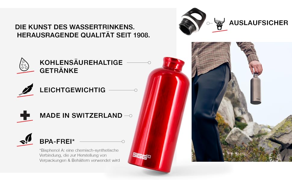 Пляшка SIGG Alu Traveller 1 л - нейтральна, герметична, без бісфенолу А